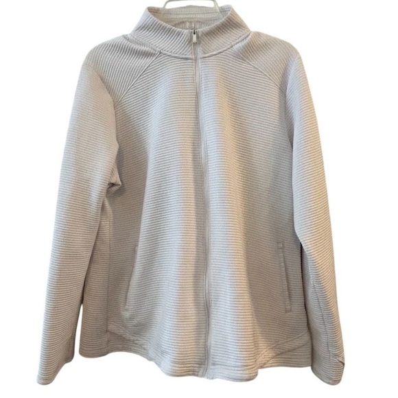 adidas Golf Women's Essentials Textured Full Zip Jacket White Size 2XL EUC - Picture 1 of 16